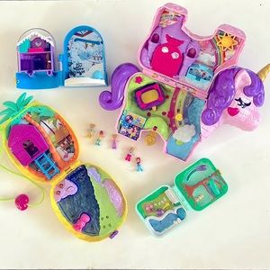 Polly pocket bulk lot winter picnic unicorn  pineapple